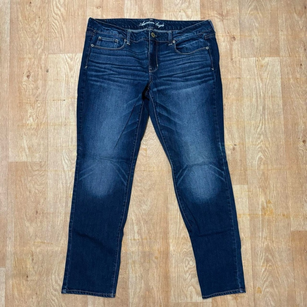 Y2K American Eagle stretch mid rise medium wash skinny jeans